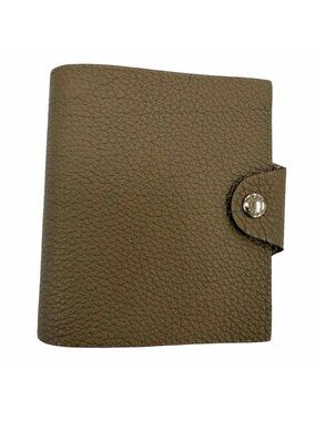 Hermes Ulysse Mini Notebook Cover Togo Etoupe Silver Sellier Agenda